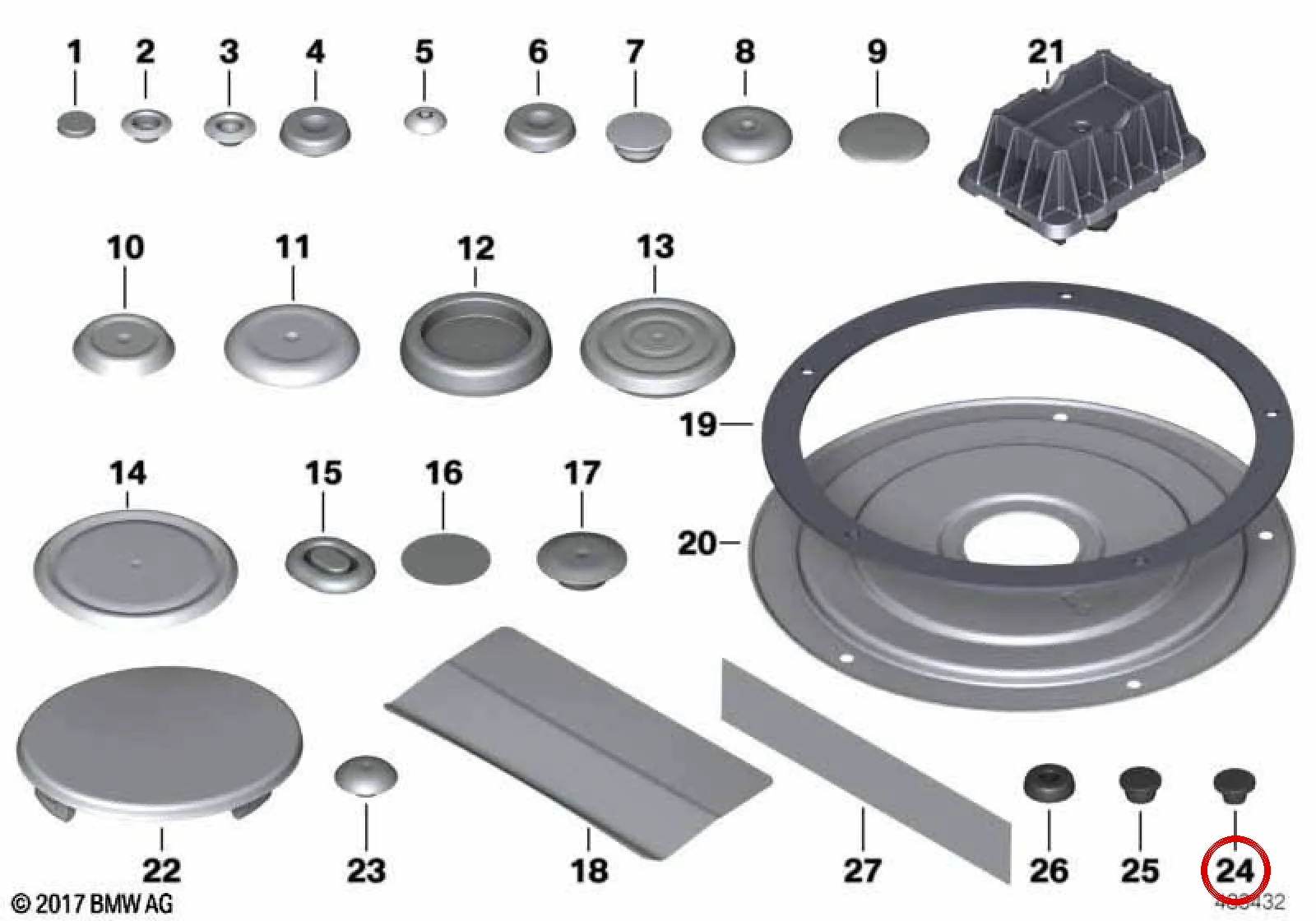 BMW F06 F10 F11 F12… Kapatma Tapası 8 mm 61139217728