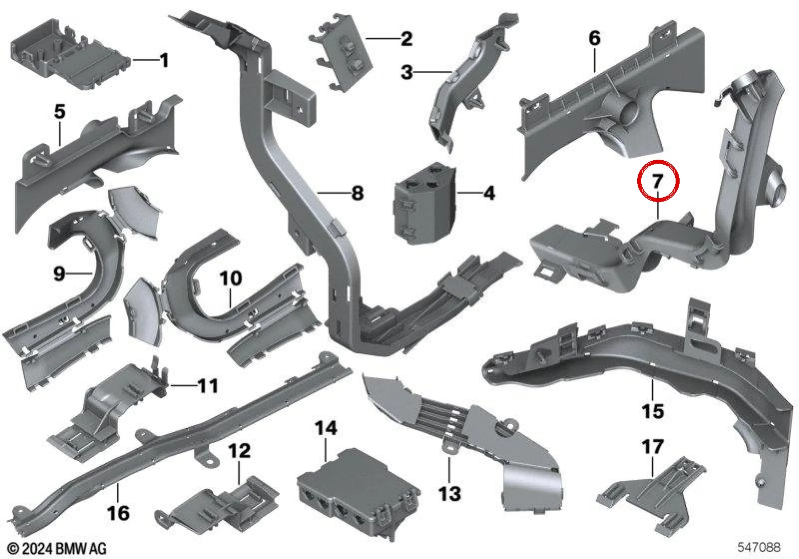 BMW F20 F21 F22 F23… Kablo Demeti Koruma Kanalı 61139236434