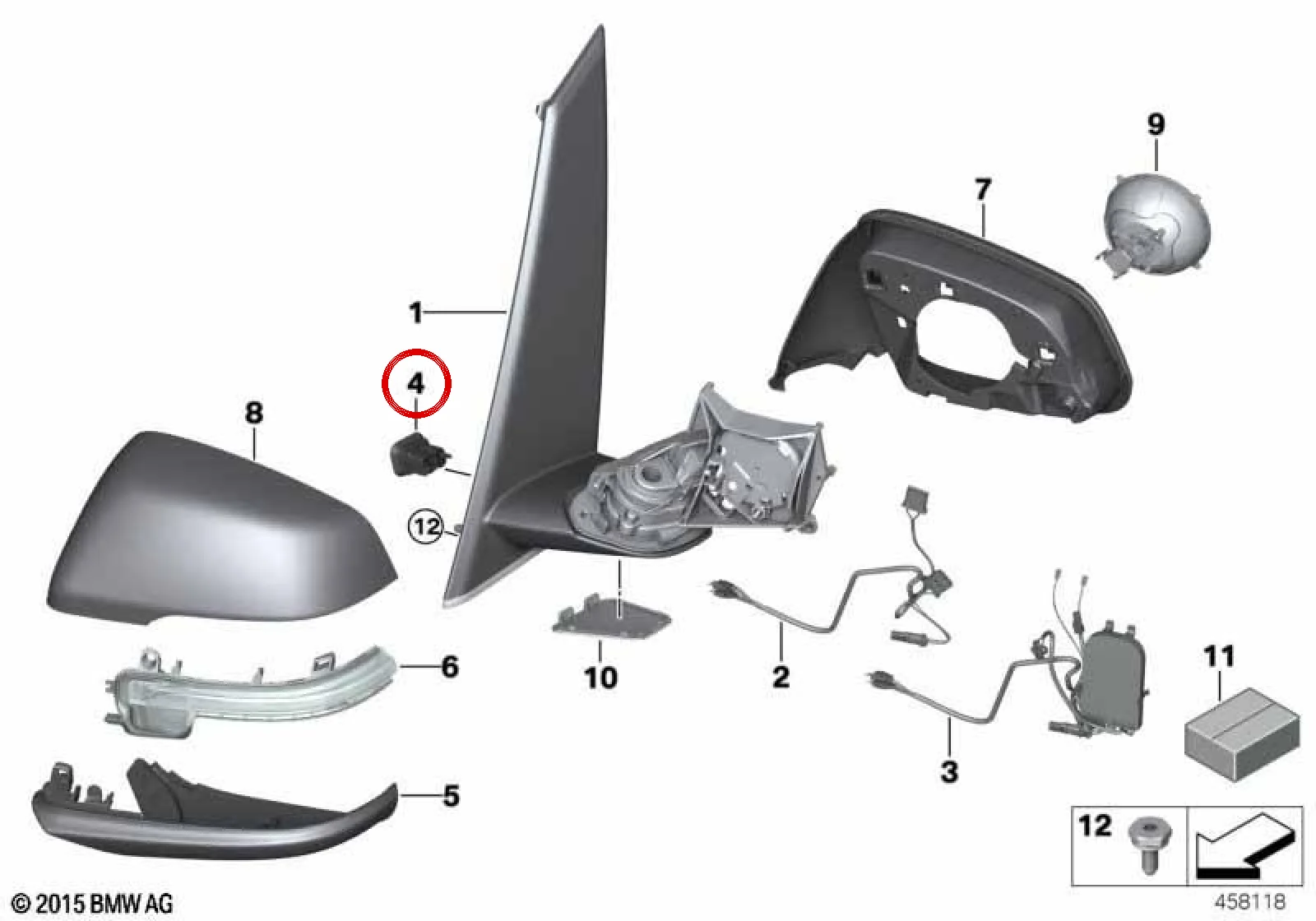 BMW F45 F46 F48 F49… Dış Ayna Elektrik Soketi 61139313124