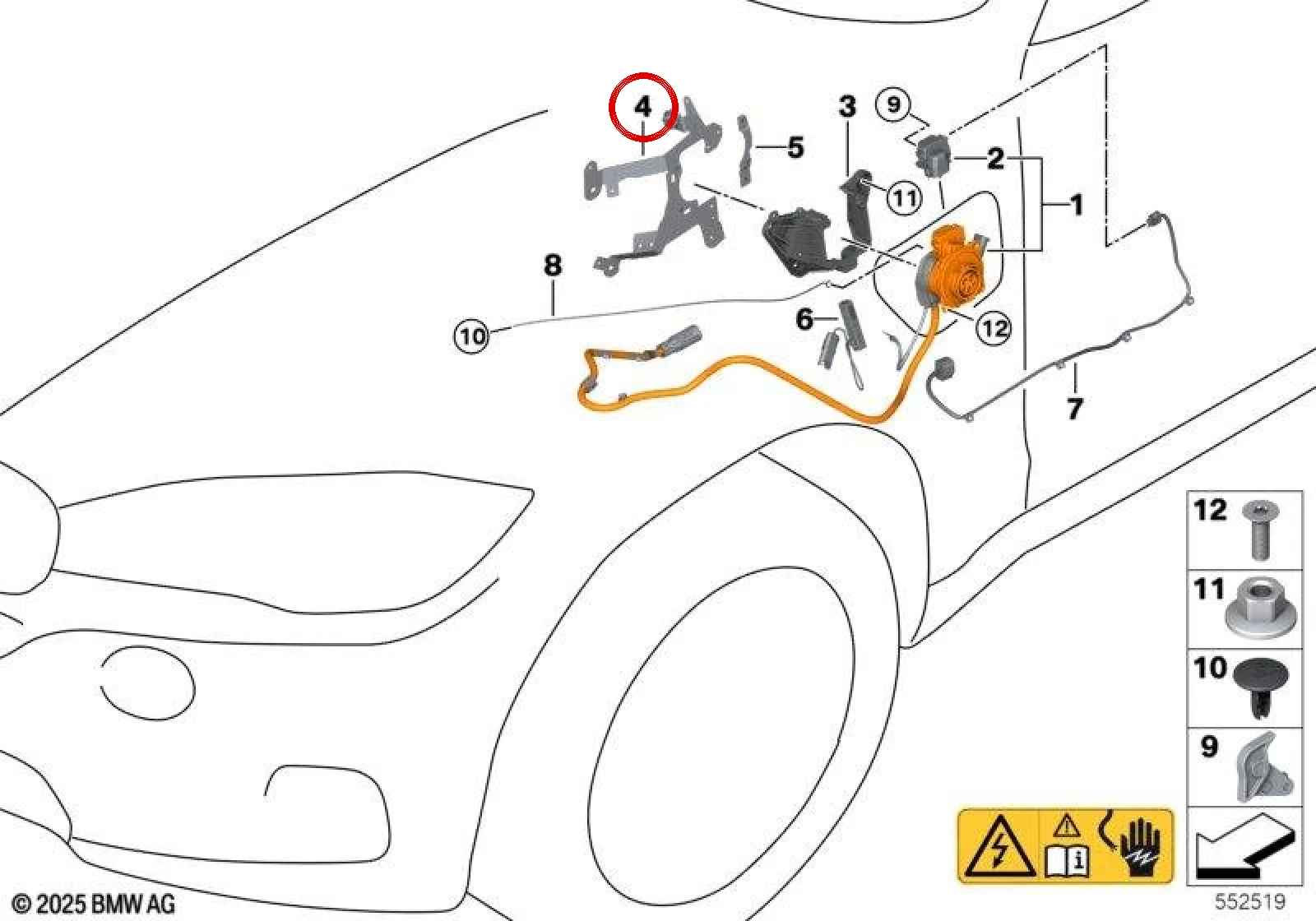 BMW X5 F15 Elektrik Bileşeni Sabitleme Braketi 61139368395