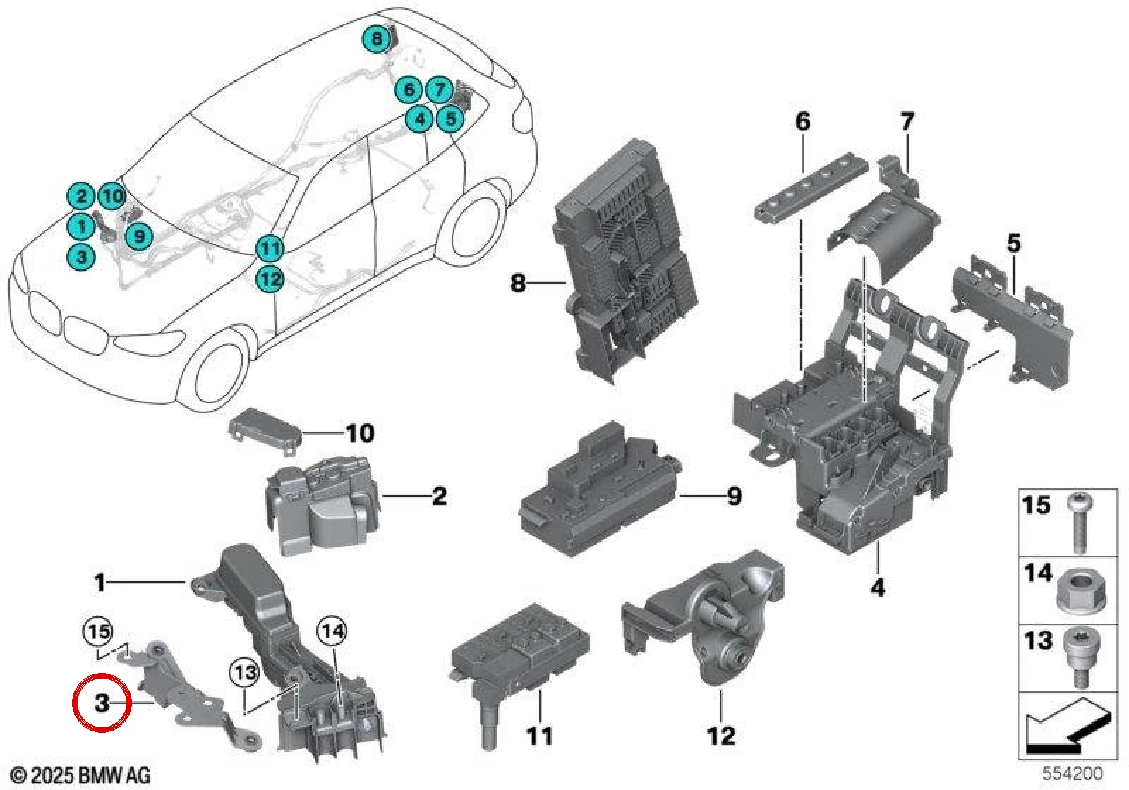 BMW F97 F98 G01 G02… Tesisat Bağlantı Tutucusu 61139391843