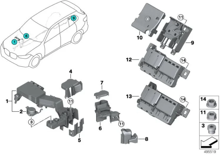 BMW G20 G22 Akü Artı Takviye Noktası 61146996954