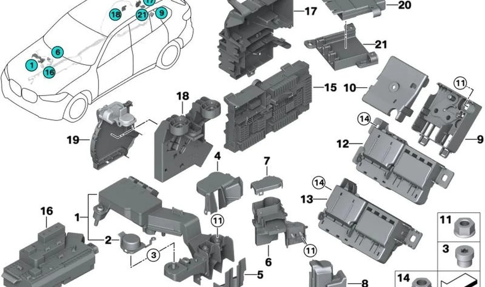BMW G20 G22 Akü Artı Takviye Noktası 61146996954