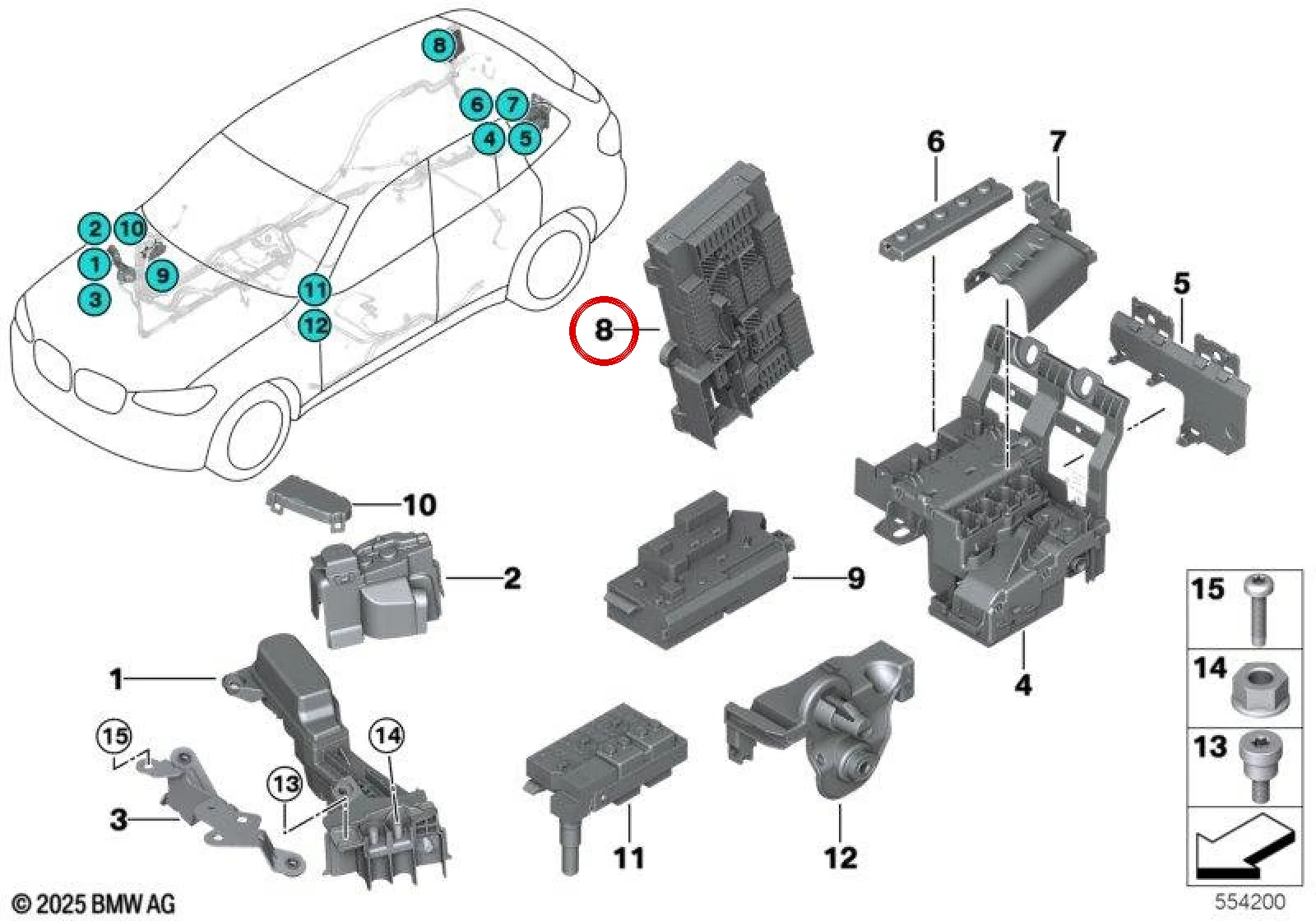 BMW F97 F98 G01 G02 Arka Akım Dağıtım Bloğu 61148736250