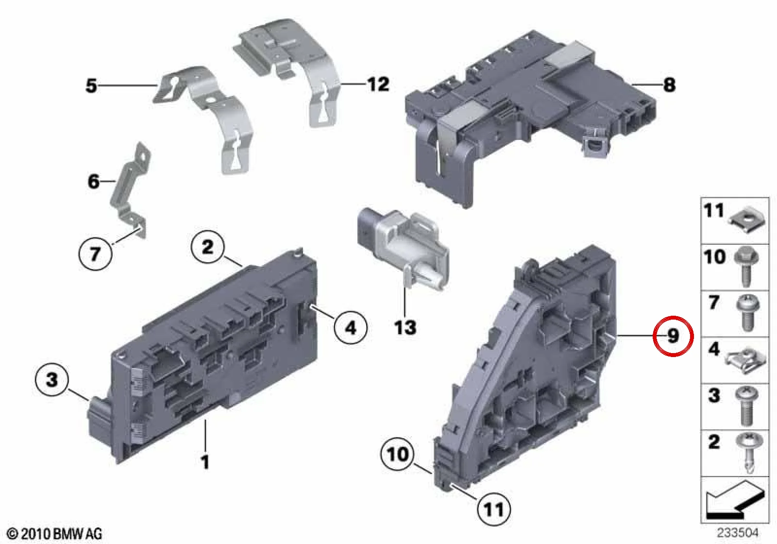 BMW F01 F02 F04 F07 Arka Akım Dağıtıcı Bloğu 61149151322