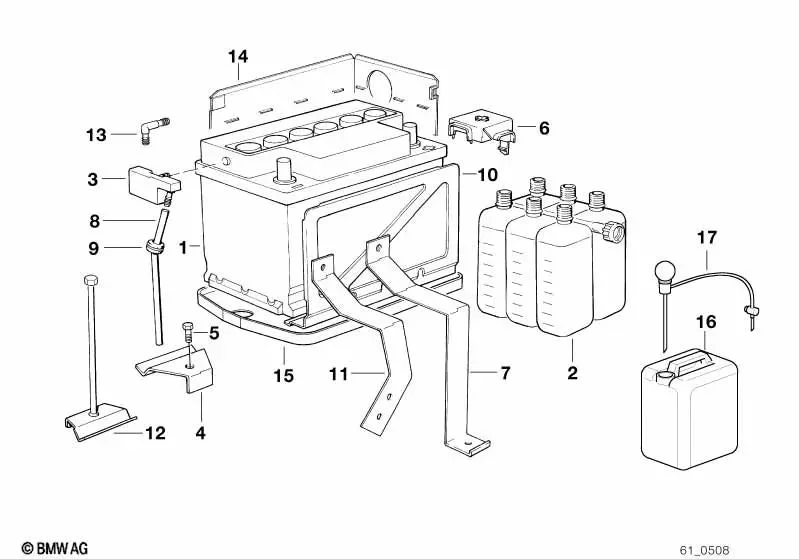 BMW E32 E34 Akü Tablası 61211382669