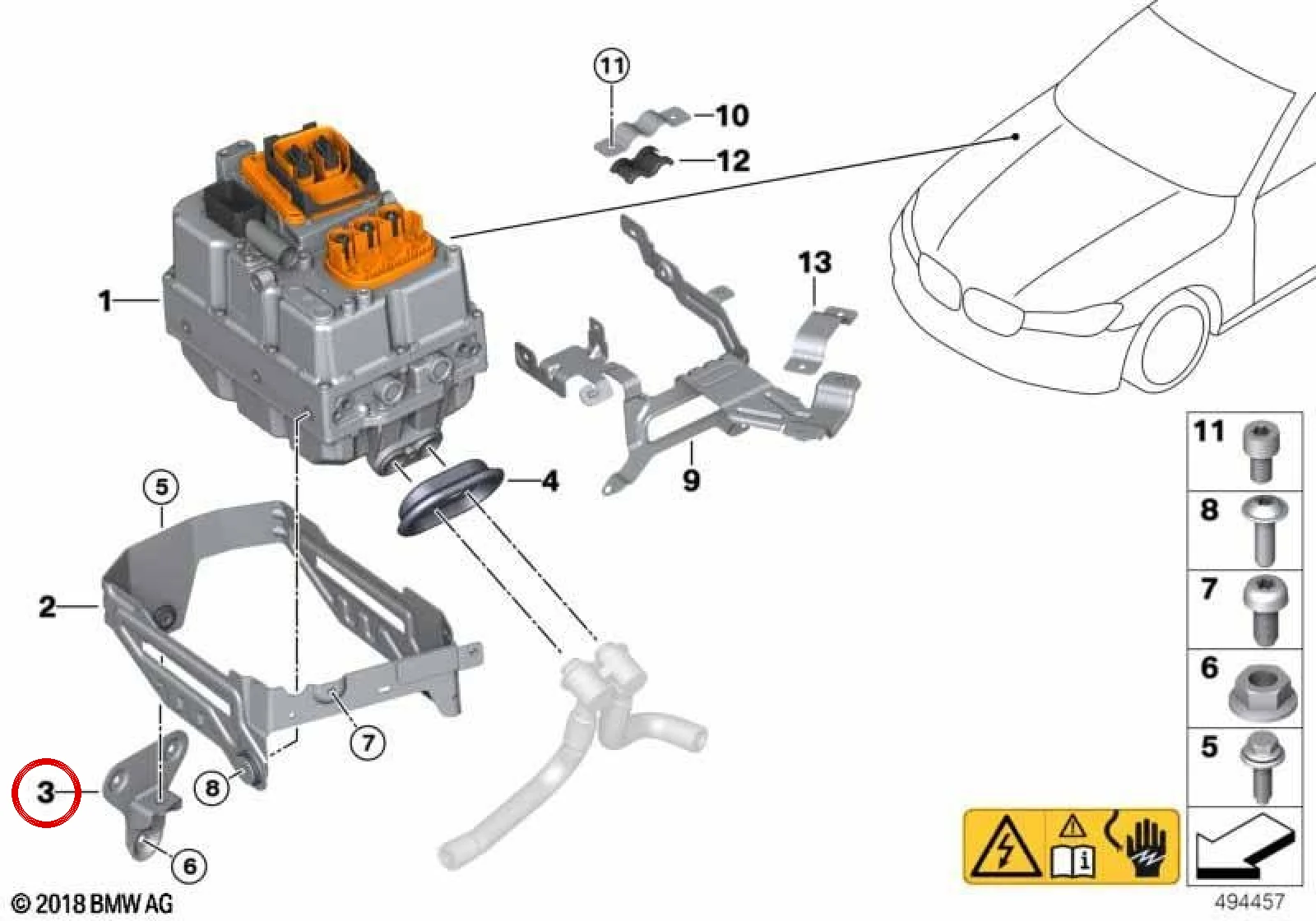 BMW G05 G06 G07 G11… Akü Tablası Braketi 61216827078
