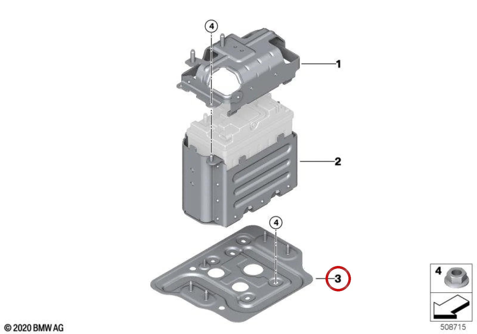 BMW G31 G32 Yardımcı Akü Braketi 61218701097