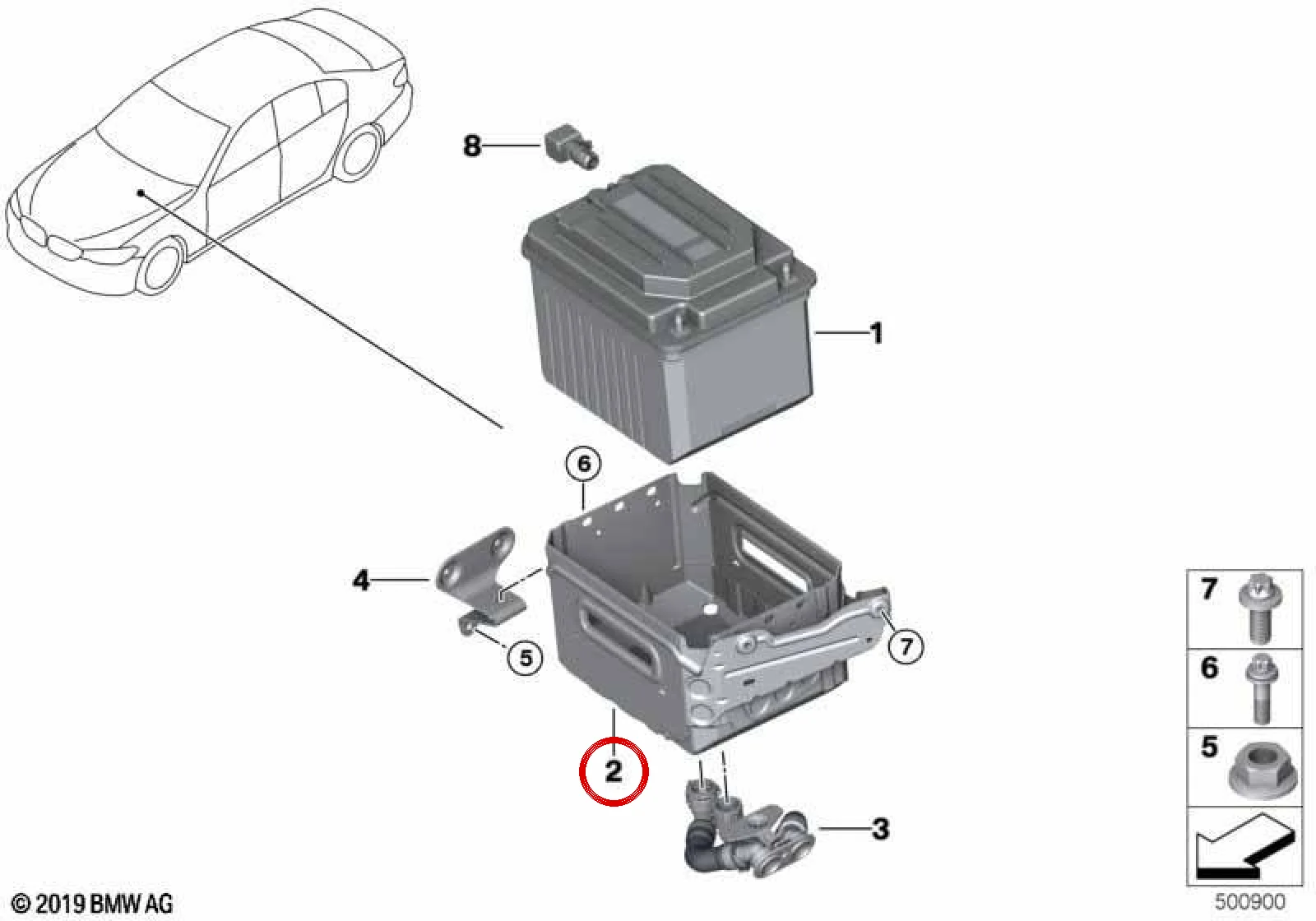 BMW G01 G02 48V Akü Montaj Braketi 61218780796
