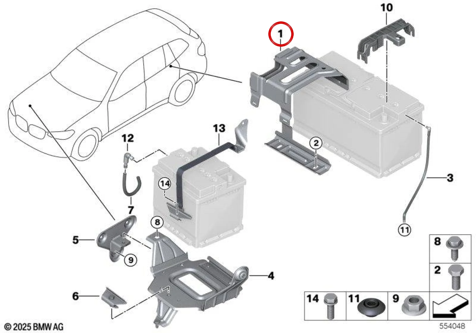 BMW F97 F98 G01 G02… Akü Taşıyıcı Braketi 61219117801