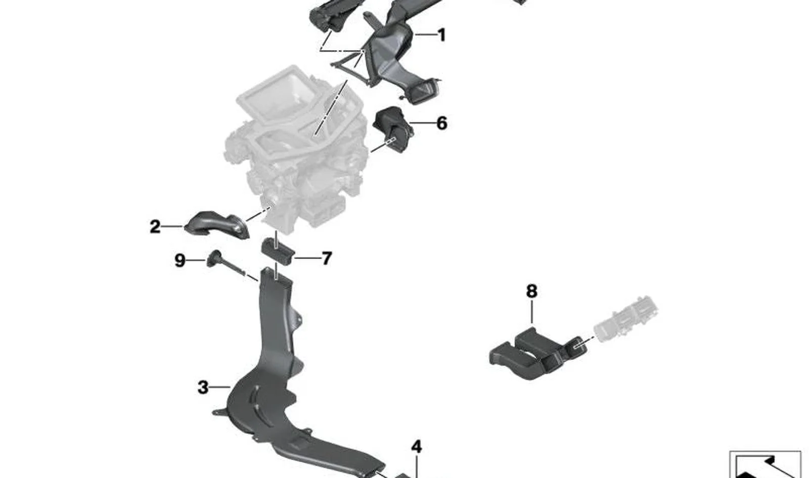 BMW F91 F92 F93 G14… Yolcu Tarafı Soğuk Hava Kanalı 61229396272