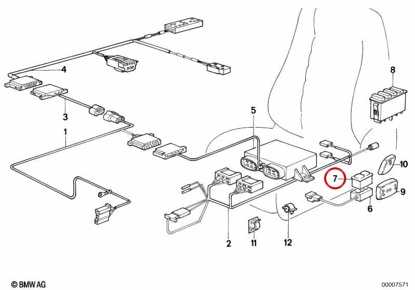 BMW E24 E32 E34 Ön Sol Elektrikli Koltuk Ayar Anahtarı 61311374217