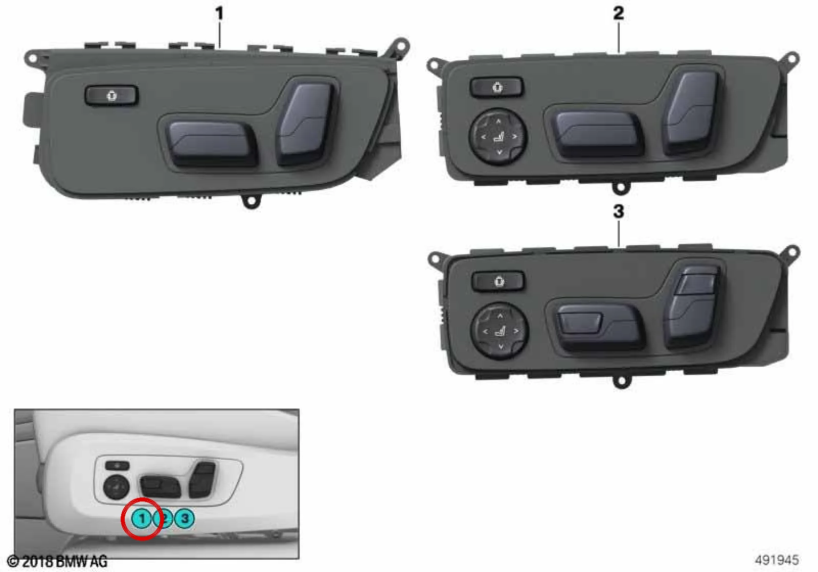 BMW G05 G06 G07 Sağ Koltuk Ayar Şalter Ünitesi 61316801480