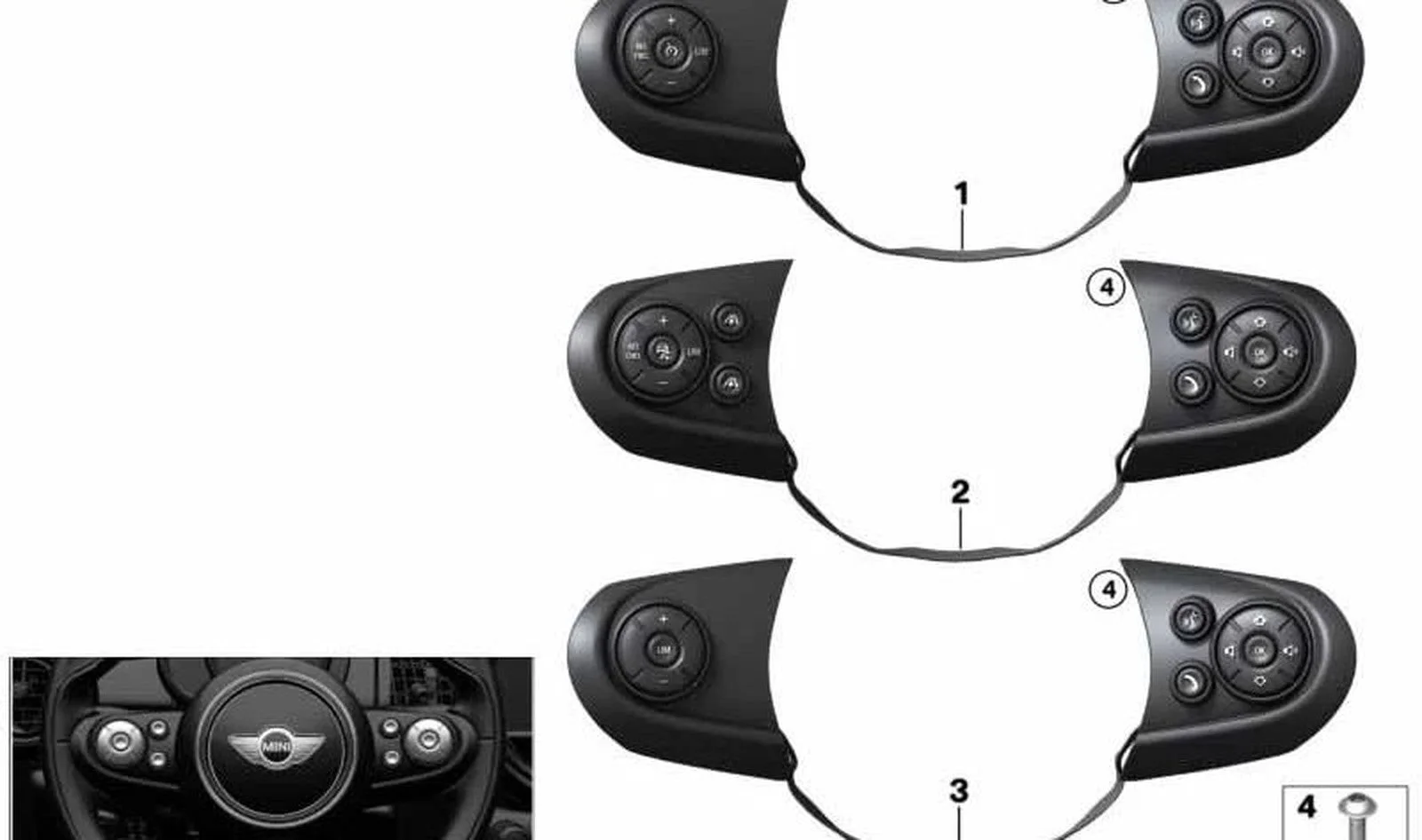 BMW MINI F54 F55 F56 F60 Sportif Direksiyon Çok Fonksiyonlu Şalteri 61316814560