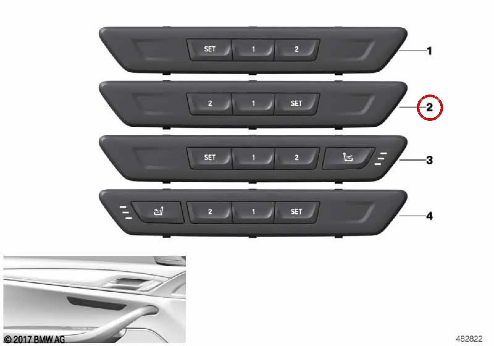 BMW G30 G31 G32 Sağ Koltuk Fonksiyon Anahtarı Bej 61316826750