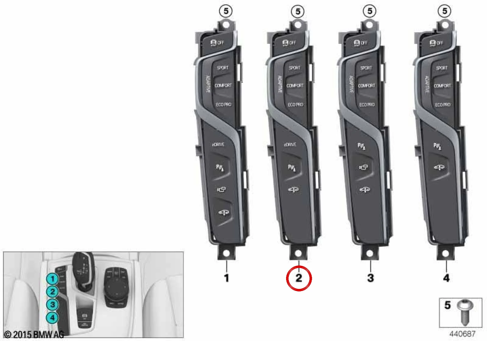 BMW 7 Serisi G11 G12 Orta Konsol Kumanda Ünitesi 61316993899