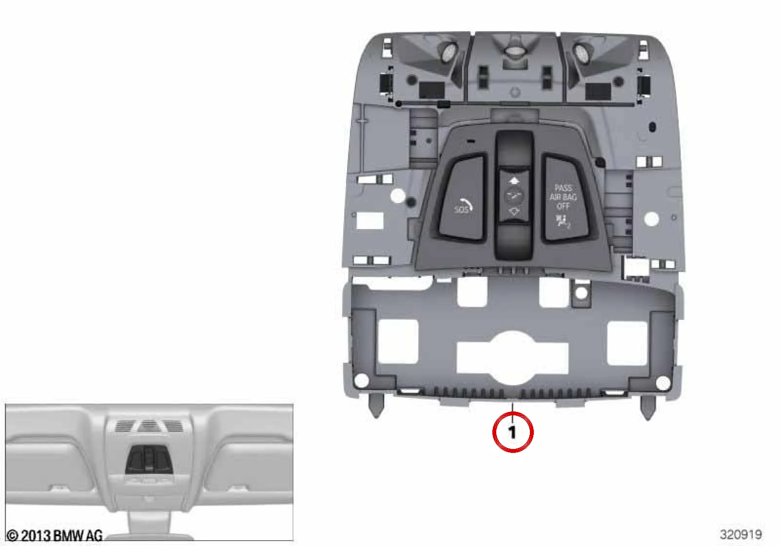 BMW F39 F45 F46 F48… Tavan Fonksiyon Ünitesi 61316999351