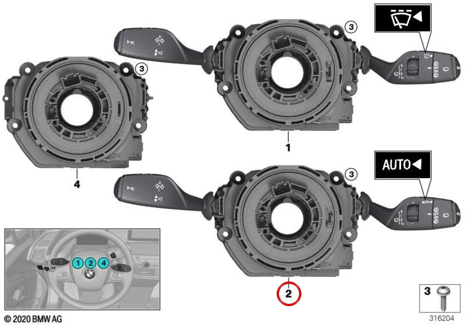 BMW i Serisi I01 Direksiyon Kolonu Kumanda Modülü 61316999512