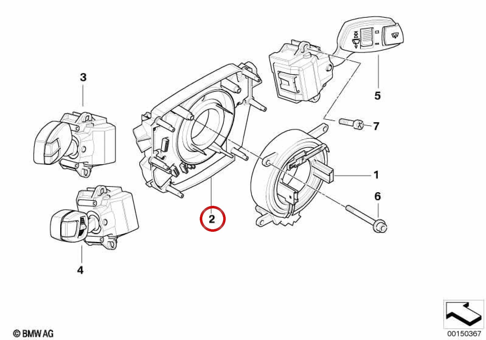 BMW E60 E61 E63 E64 Direksiyon Kolonu Kontrol Ünitesi 61319204503