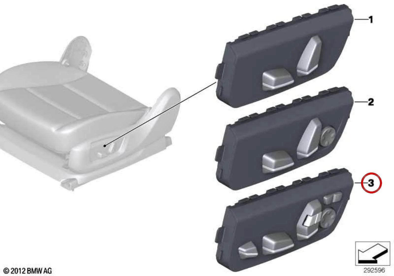 BMW F01 F02 F07 F10… Sol Elektrikli Koltuk Ayar Anahtarı 61319274891