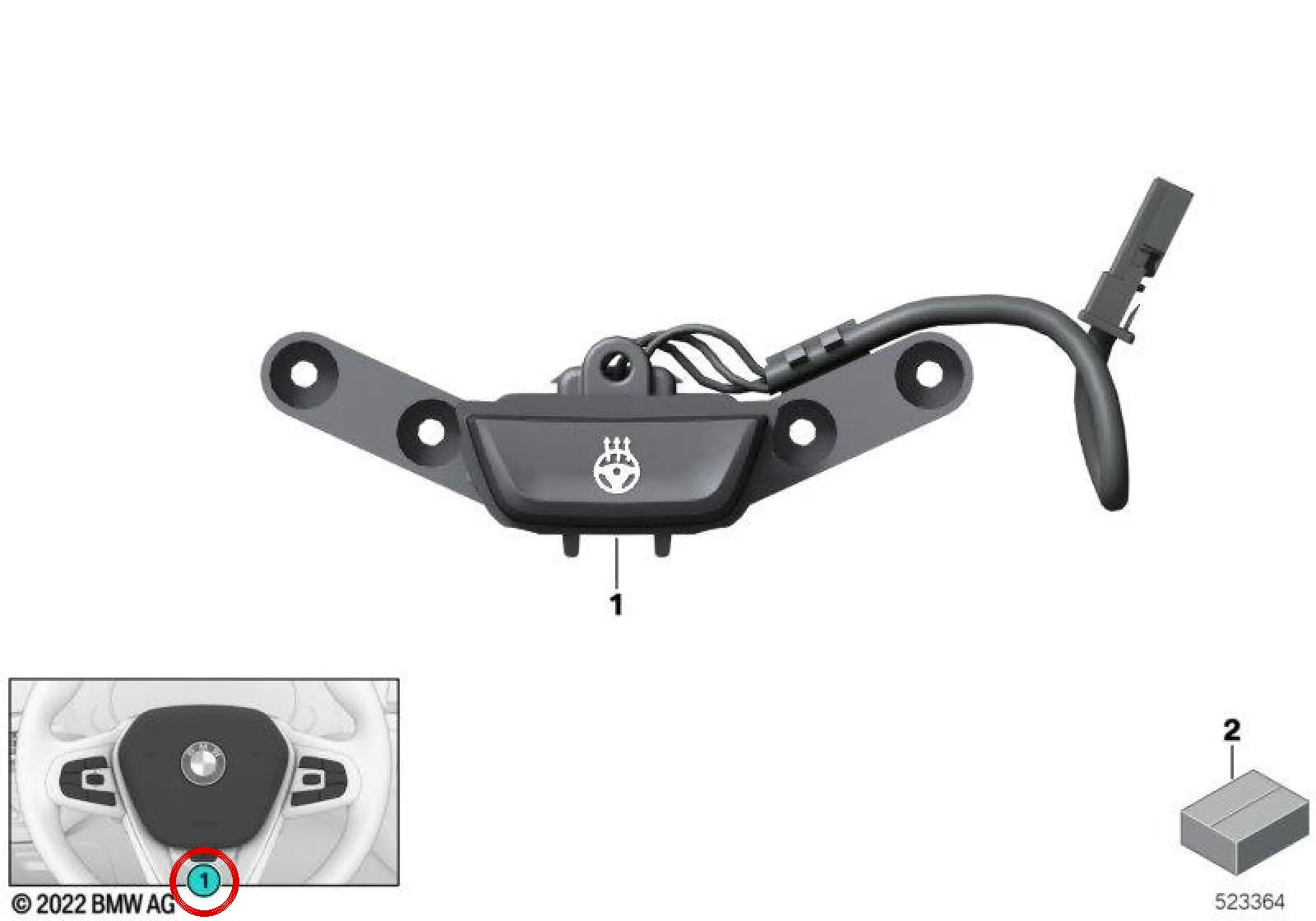 BMW F40 F44 G01 G02… Direksiyon Isıtma Düğmesi 61319383999