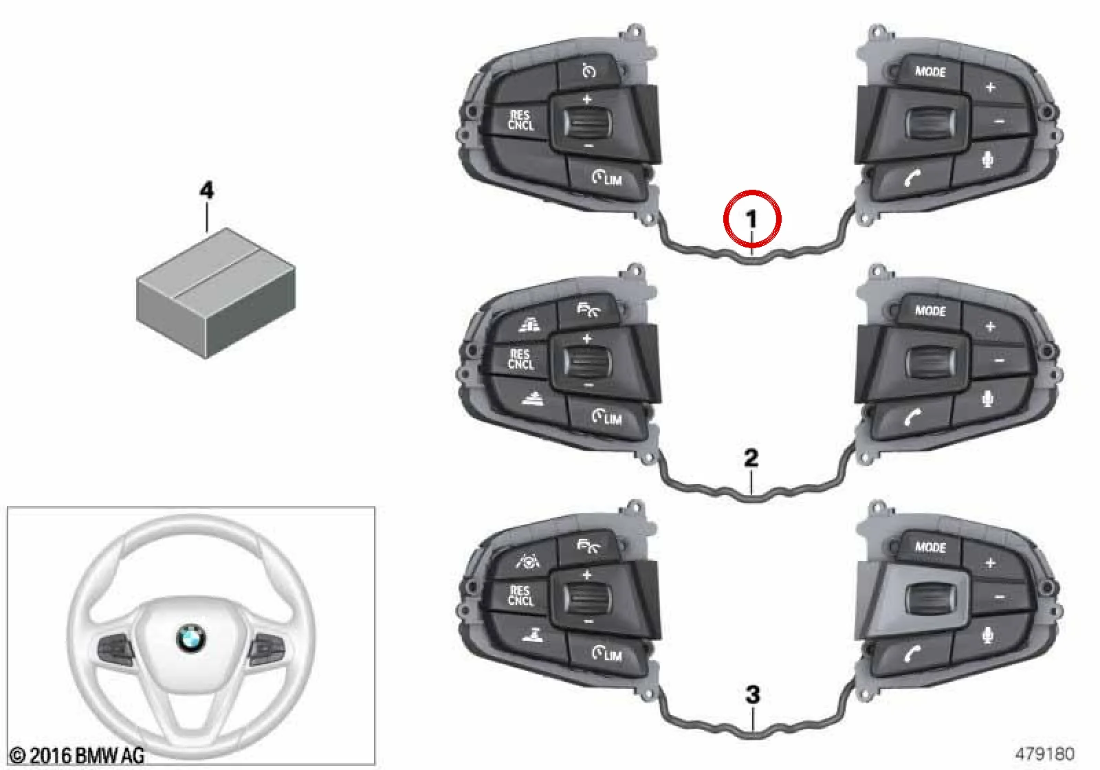 BMW G01 G02 G08 Çok Fonksiyonlu Direksiyon Tuş Modülü 61319385661