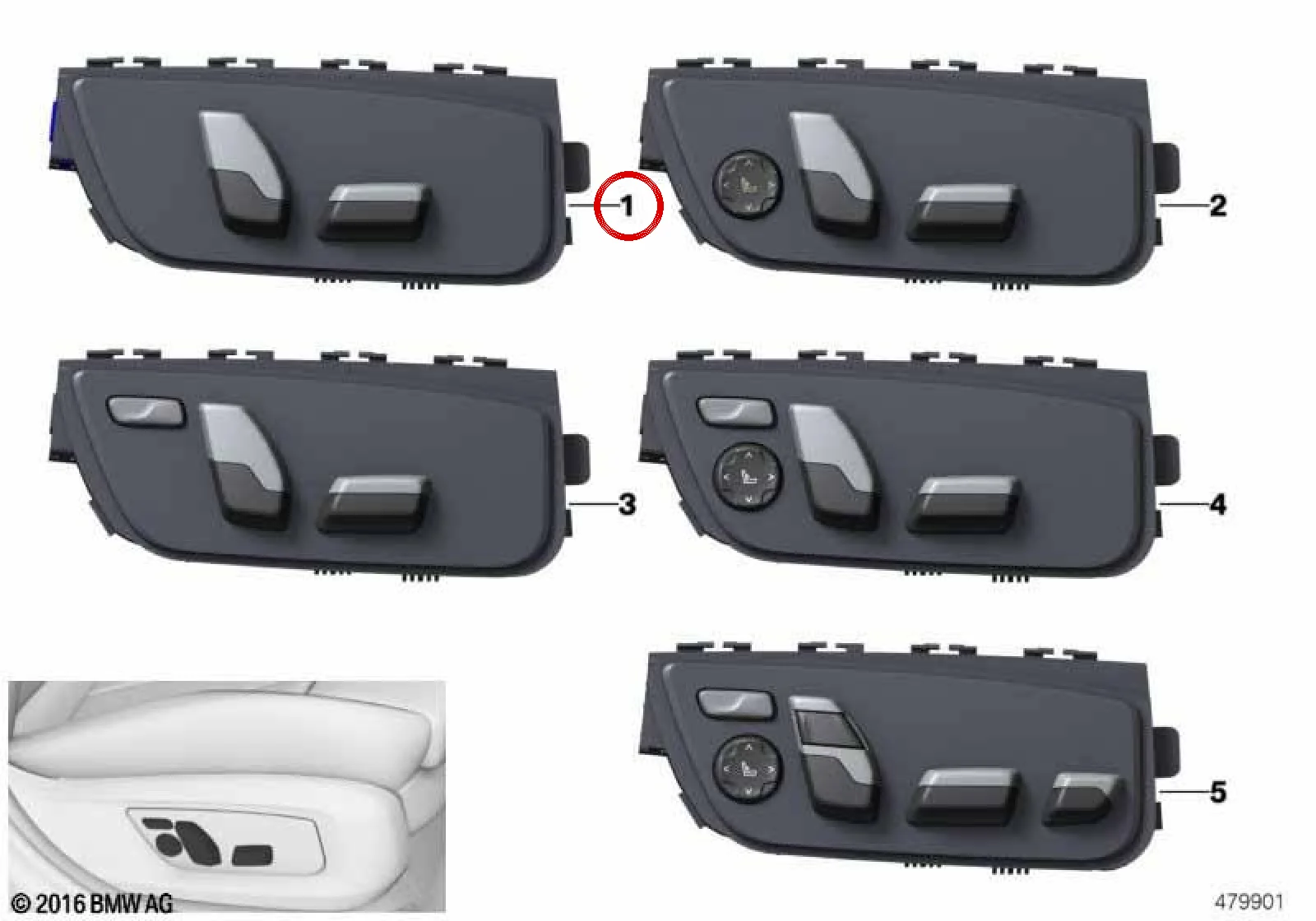 BMW G30 G31 G32 G38 Sağ Koltuk Ayar Anahtar Ünitesi 61319458822