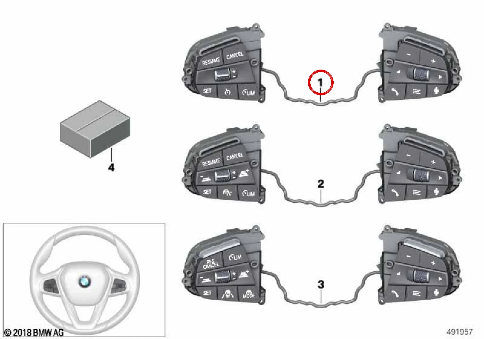 BMW G05 G06 G07 G11… Direksiyon Multifonksiyon Tuş Takımı 61319483005