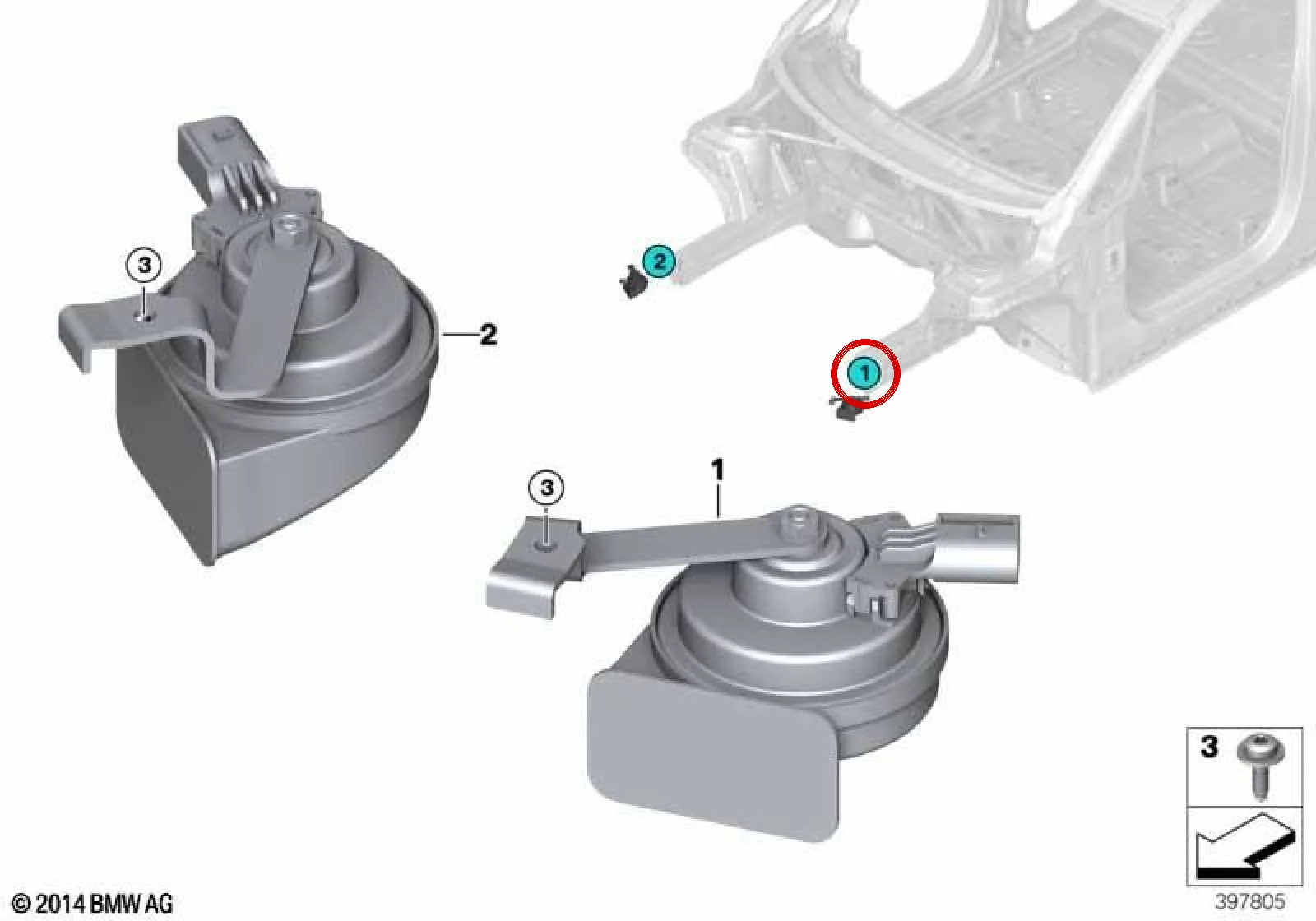 BMW 2 Serisi F45 F46 Elektronik Bas Korna 61337338686