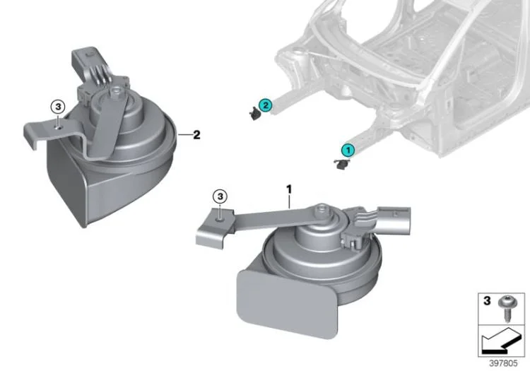 BMW 2 Serisi F45 Hibrit Bas Tonlu Korna 61337375704