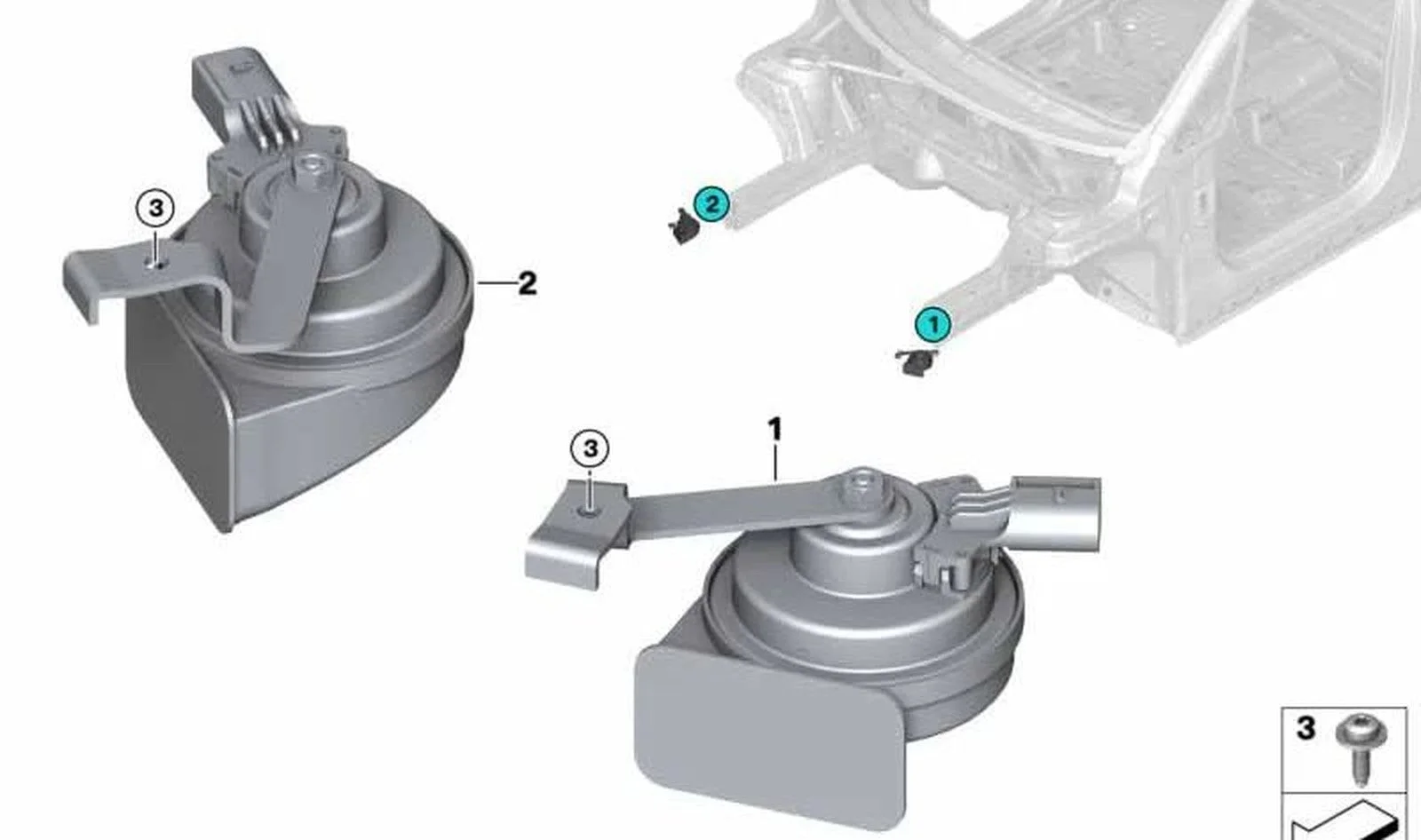 BMW 2 Serisi F45 Hibrit Bas Tonlu Korna 61337375704