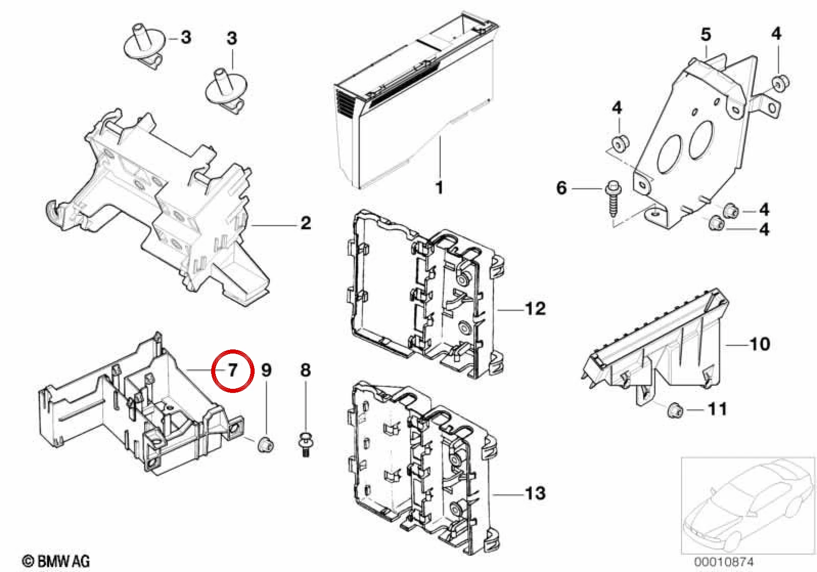 BMW 5 Serisi E39 Kumanda Ünitesi Tutucu Braketi 61358362895