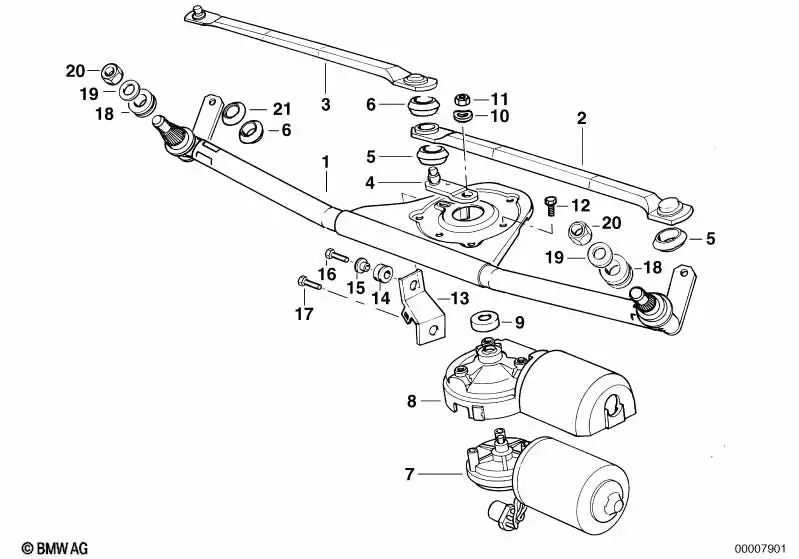 BMW 3 Serisi E36 Ön Silecek Kolu 61611387406