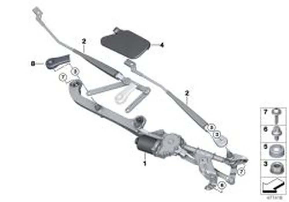 BMW 2 Serisi F45 F46 Komple Ön Silecek Tertibatı 61617301045