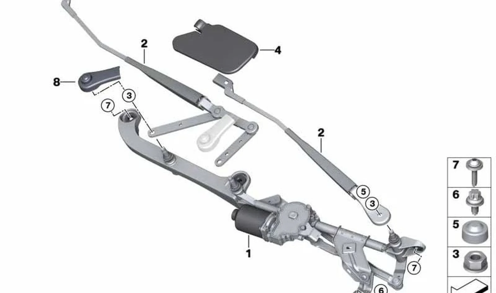 BMW 2 Serisi F45 F46 Komple Ön Silecek Tertibatı 61617301045