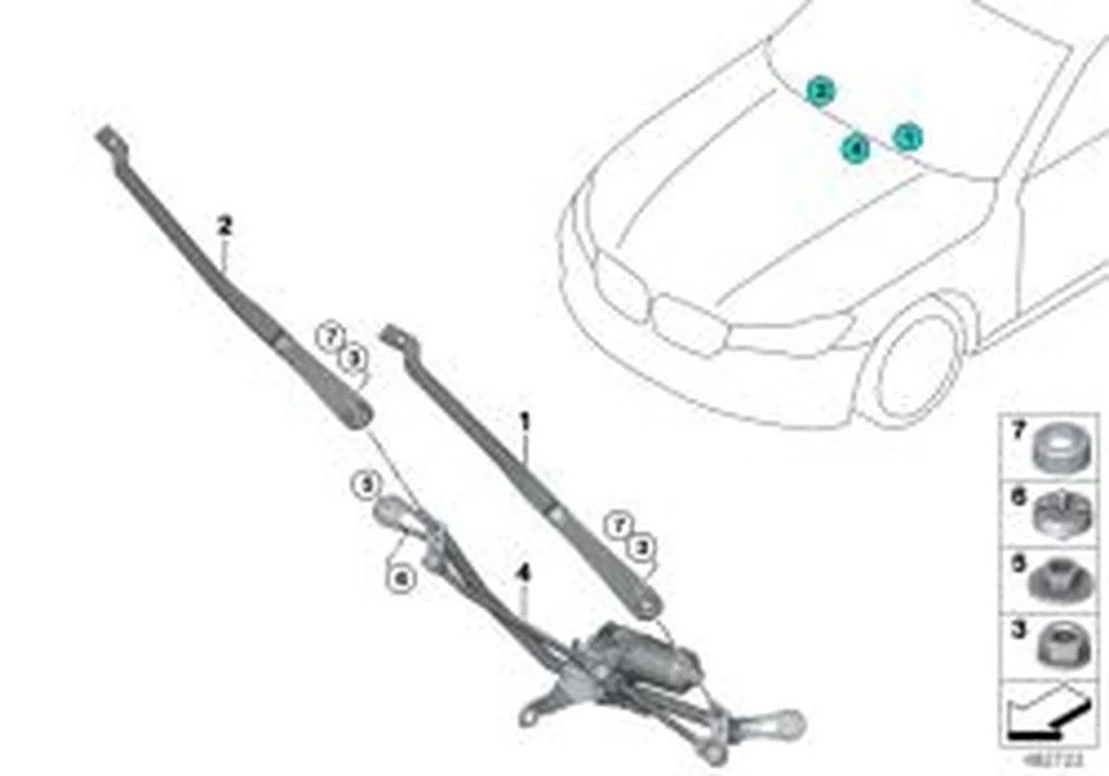 BMW 5 Serisi F90 G30 G31 Yolcu Tarafı Silecek Kolu 61617474830