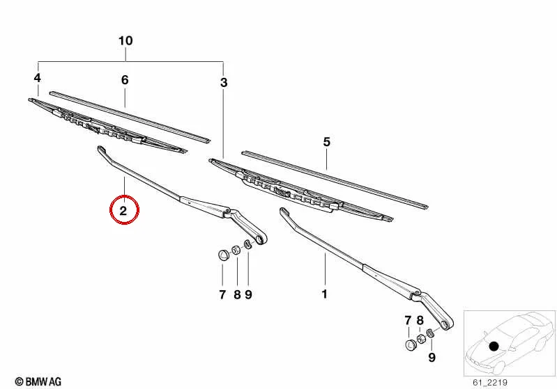 BMW 3 Serisi E36 Sağ Silecek Kolu 61618360414