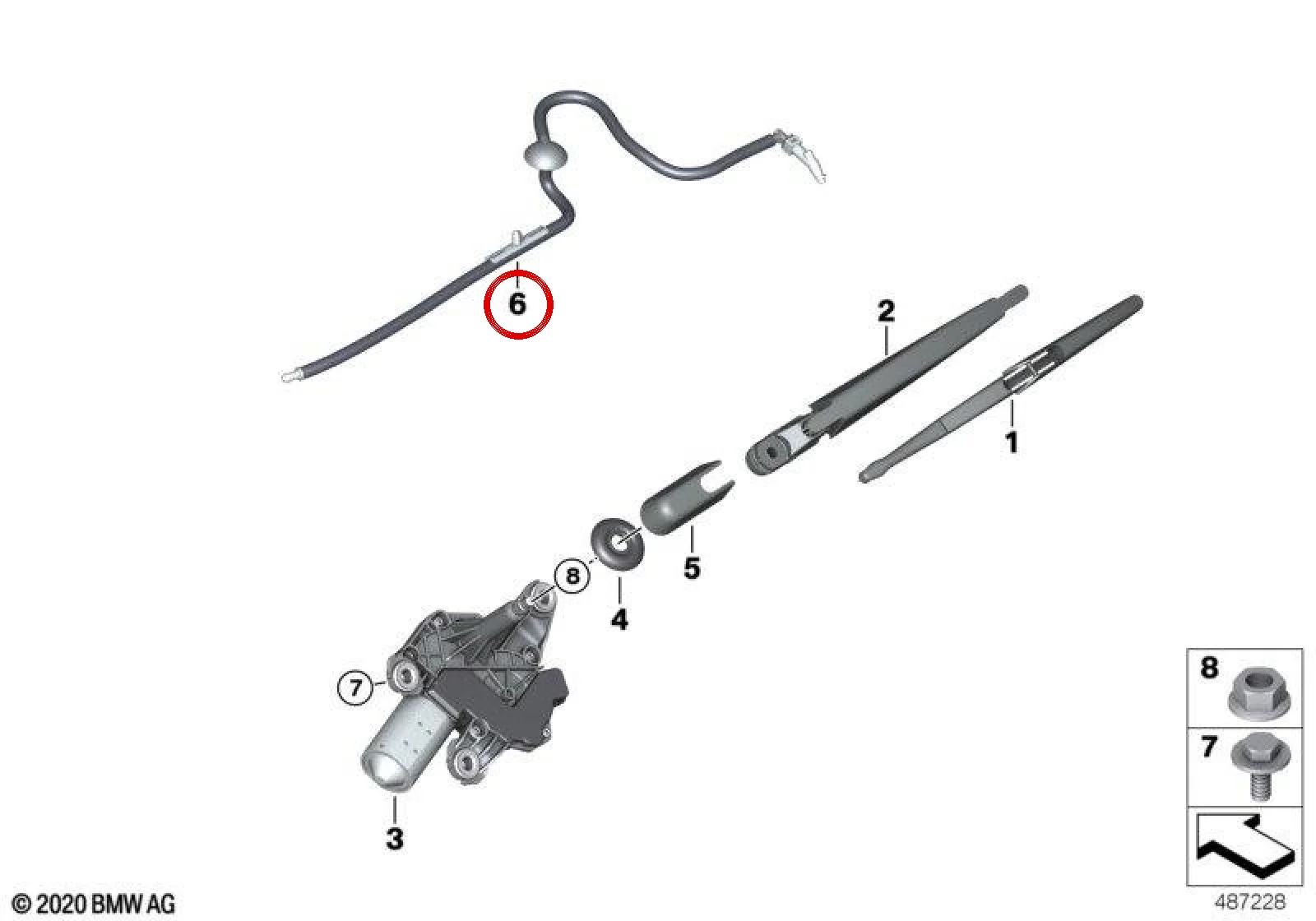 BMW i Serisi I01 Arka Cam Yıkama Fıskiyesi 61627306469