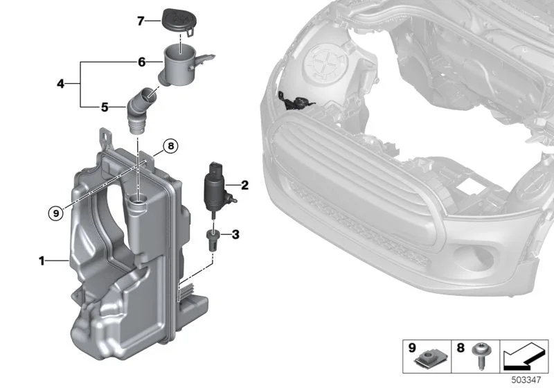 BMW MINI F54 F55 F56 F57 Silecek Sıvısı Deposu 61669478908