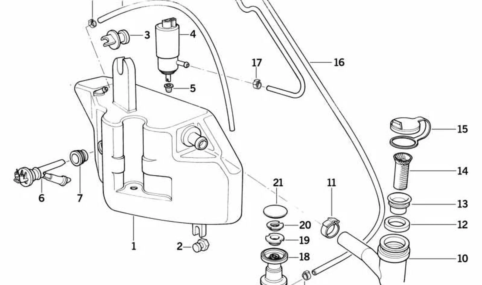 BMW E30 E34 Yıkama Suyu Esnek Hortumu 7 mm 61671388366