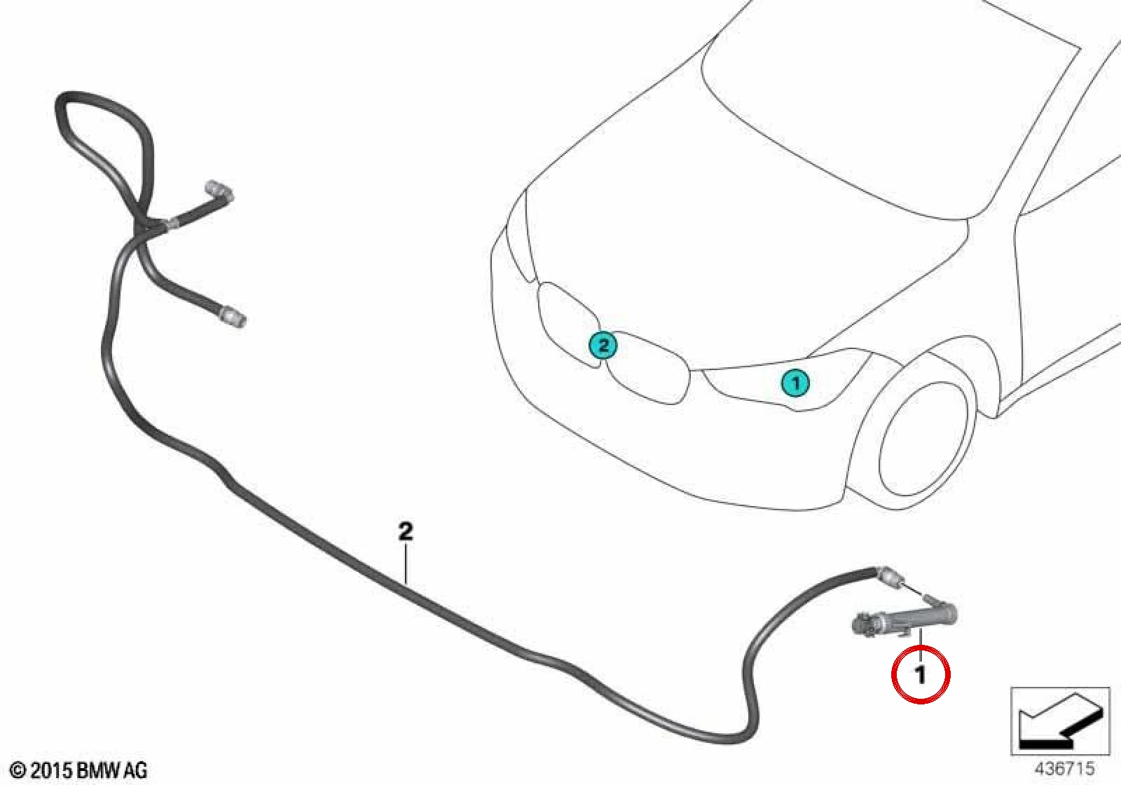 BMW X1 F48 F49 Sol Cam Yıkama Fıskiyesi 61677350647