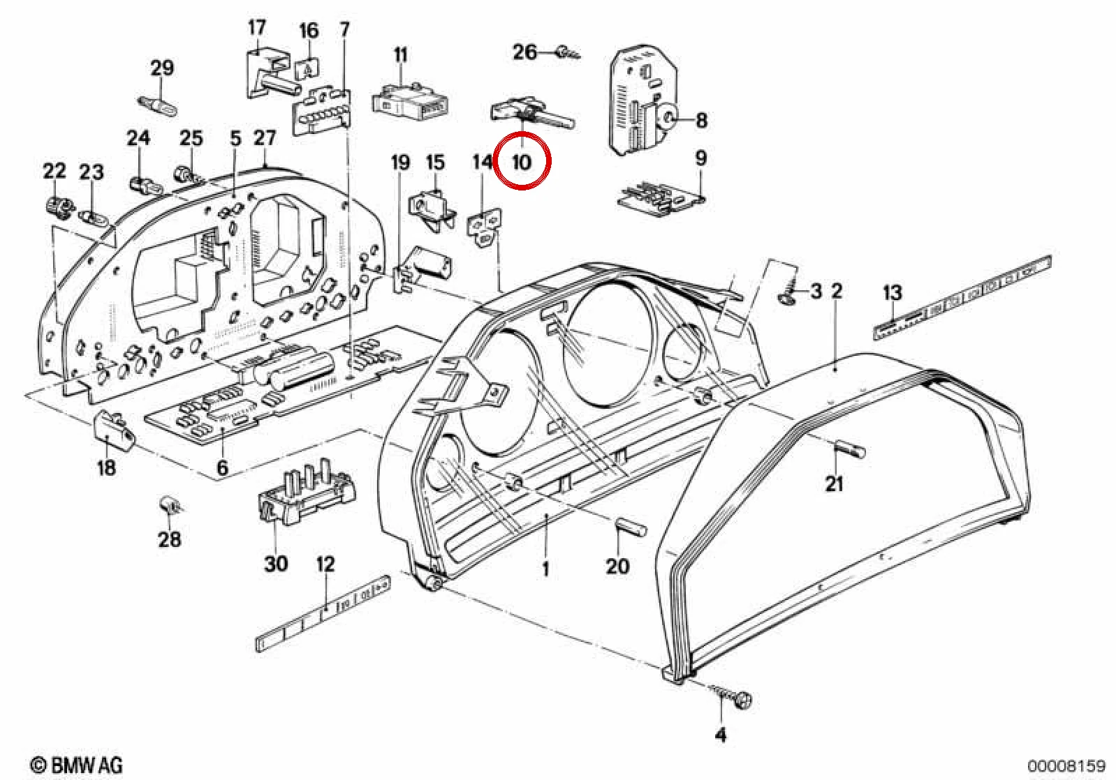 BMW 3 Serisi E30 Gösterge Konfigürasyon Kod Fişi 62111377668