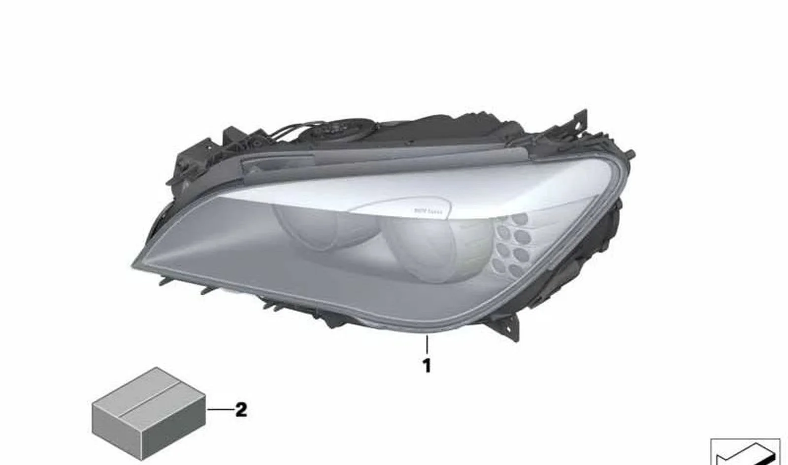 BMW 7 Serisi F01 F02 F04 Sağ Viraj Aydınlatmalı Xenon Far 63117228426