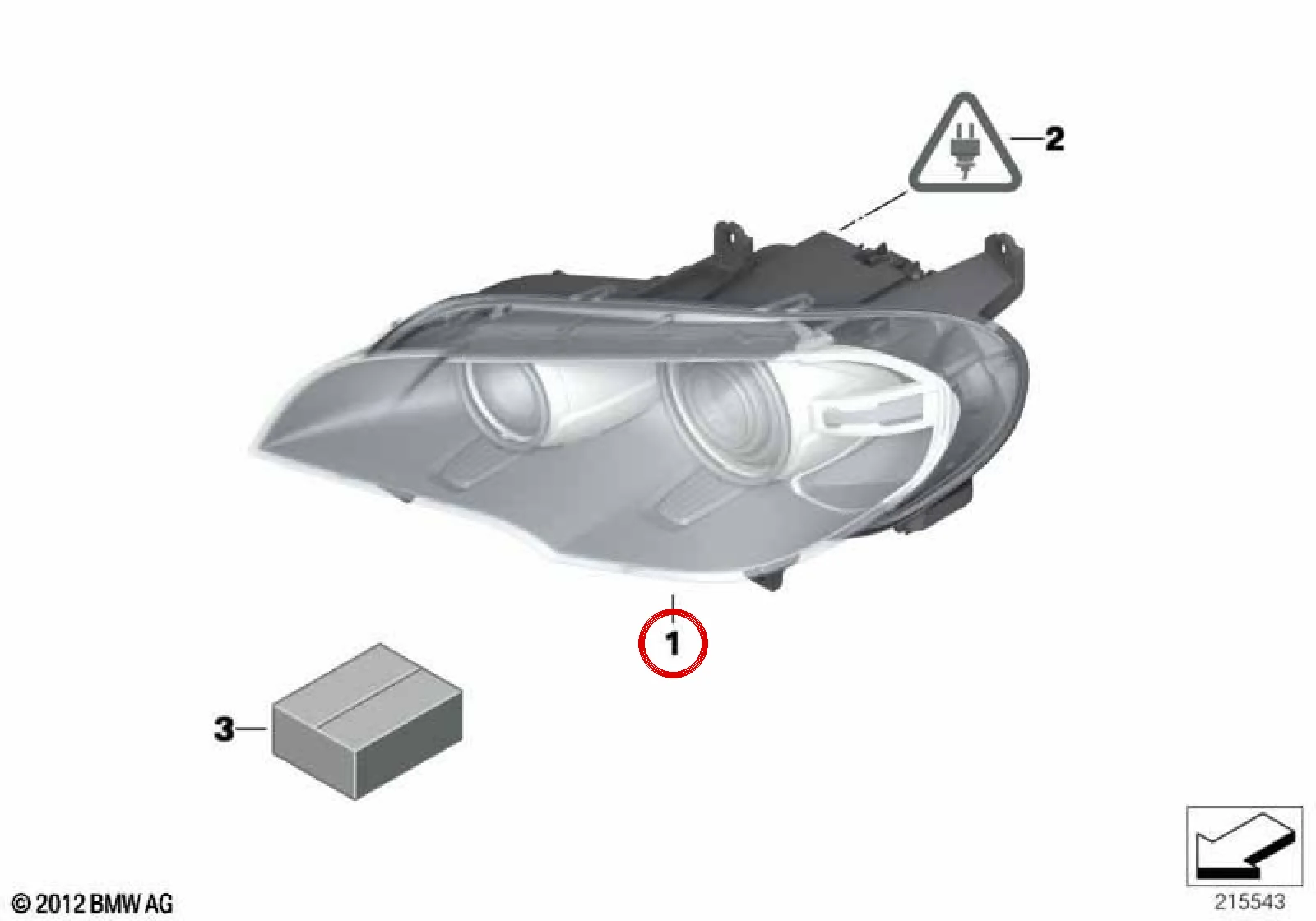 BMW X5 E70 Sağ Bi-Xenon Far 63117240790