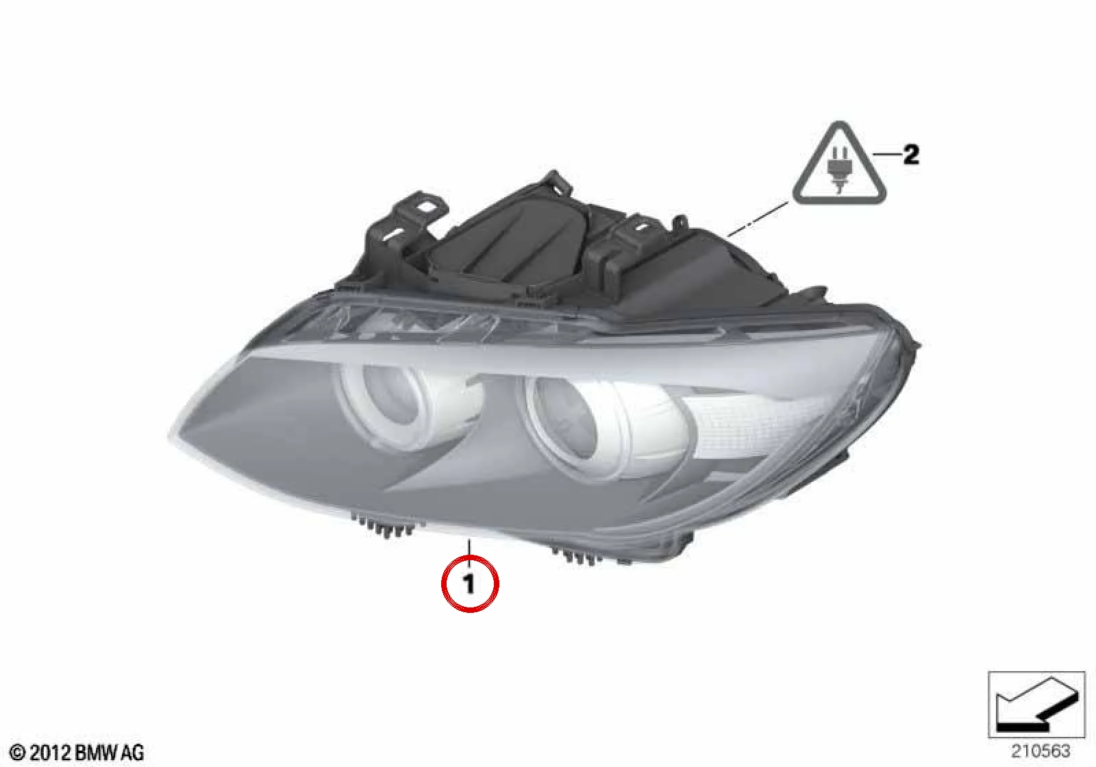 BMW 3 Serisi E92 E93 Ön Sağ Adaptif Xenon Far 63117273214