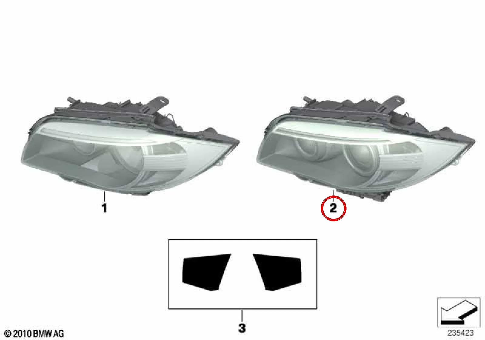 BMW 1 Serisi E82 E88 Ön Sol Bi-Xenon Far 63117273833