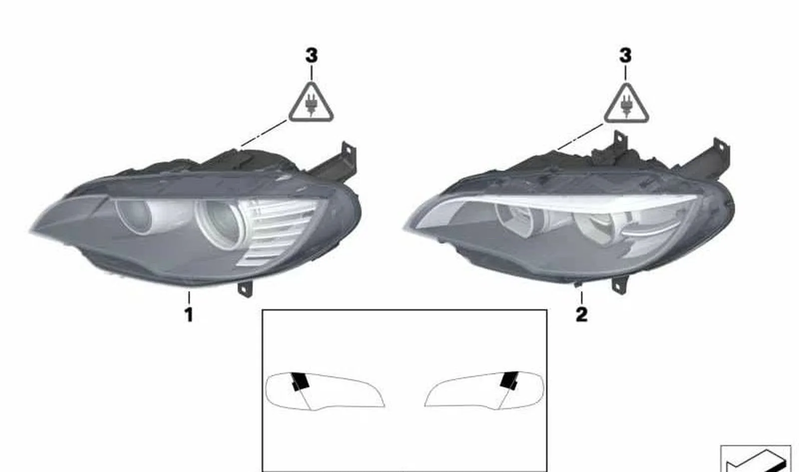 BMW E70 E71 E72 Ön Sağ Adaptif Xenon Far 63117287016