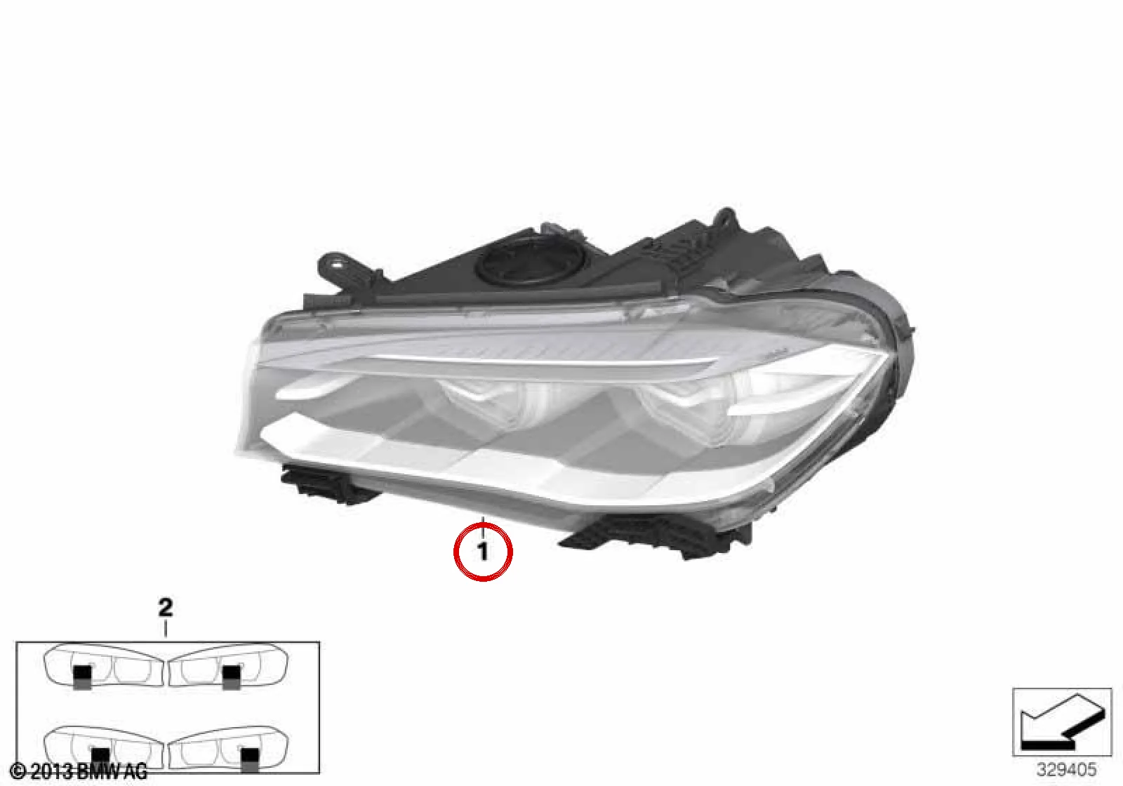 BMW X5 F15 Ön Sol Halojen Far 63117290049