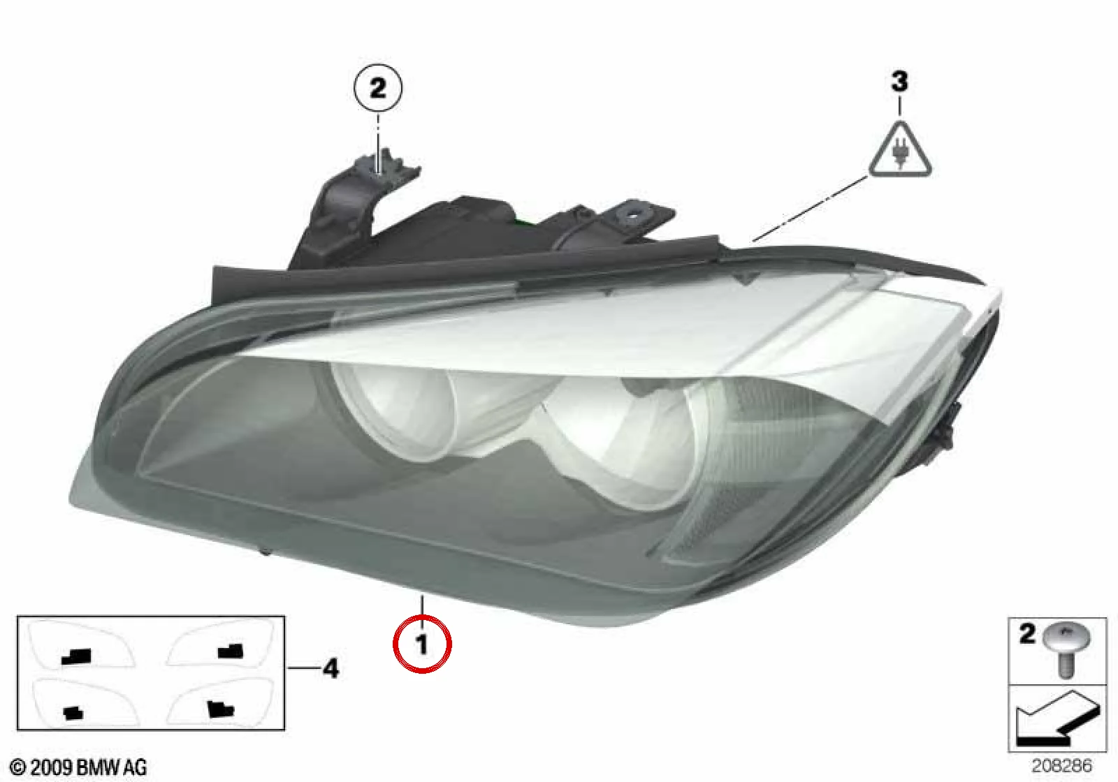 BMW X1 E84 Ön Sol Far 63117290235