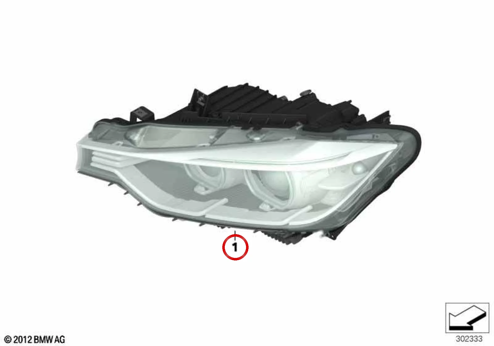 BMW 3 Serisi F30 F35 Sol Ön Bi-Xenon AHL Far 63117339391